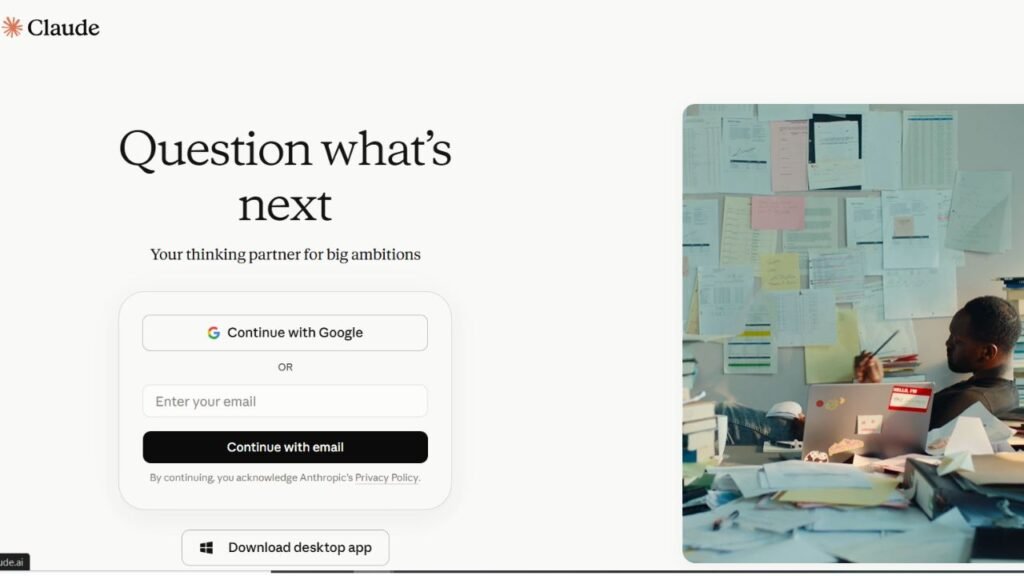 Claude AI assistant interface for writing and studying
