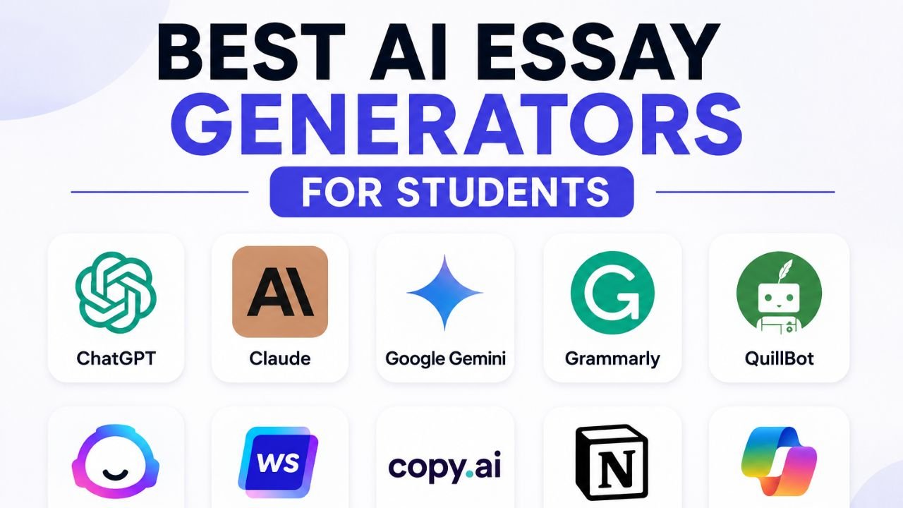Best AI Essay Generators for Students helping students research, draft, edit, and improve academic essays using AI writing tools.