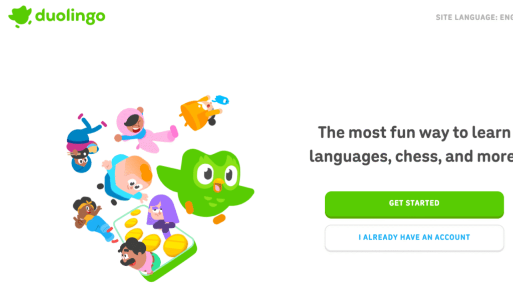 Duolingo language-learning app showing a student lesson with vocabulary and language practice exercises.