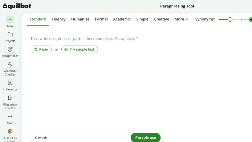 QuillBot paraphrasing Tool