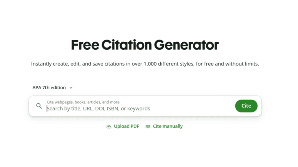 QuillBot Citation Generator displaying source information and a generated academic citation.