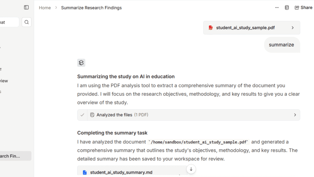 SciSpace AI reading a research PDF and explaining its key information
