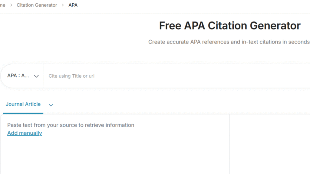 SciSpace citation tool displaying academic source information and citation formatting options.