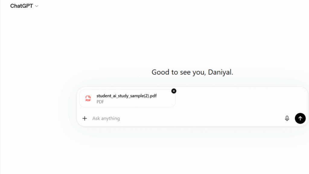 ChatGPT analyzing an uploaded PDF and summarizing its contents